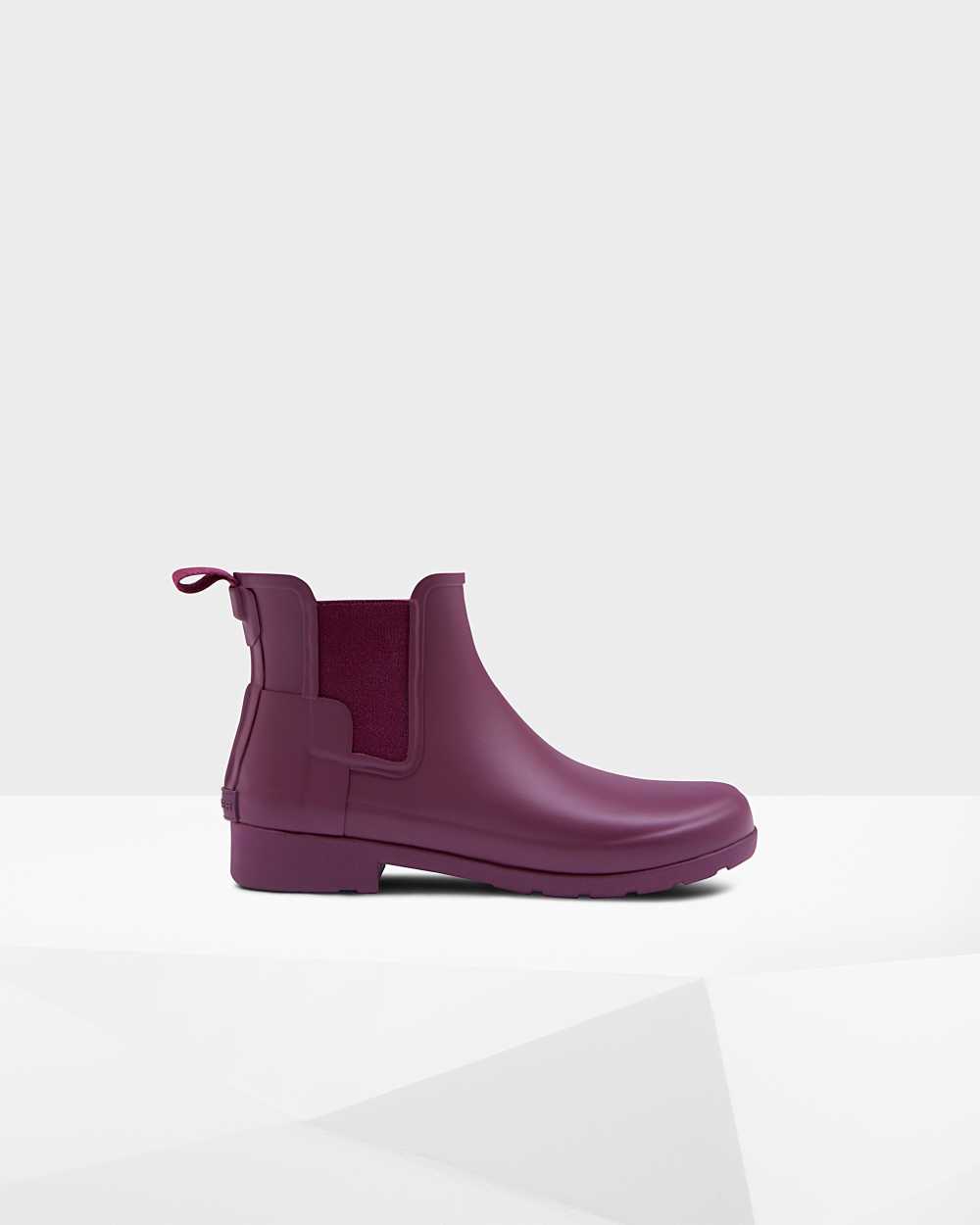 Hunter Refined Slim Fit Women's Chelsea Boots NZ-57319U Purple